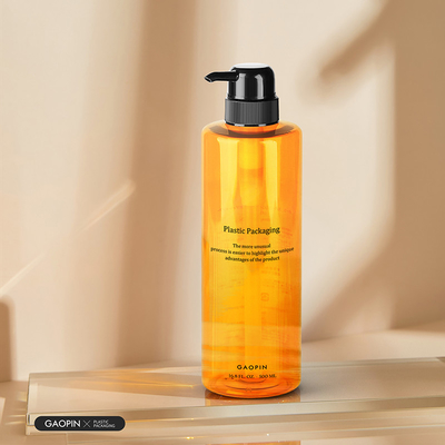 500ml disesuaikan mewah pet plastik Body Wash Lotion wadah botol sampo transparan