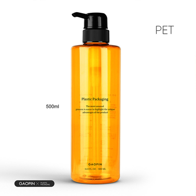 500ml disesuaikan mewah pet plastik Body Wash Lotion wadah botol sampo transparan