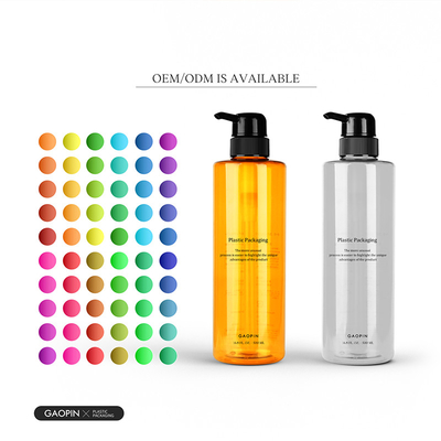 500ml disesuaikan mewah pet plastik Body Wash Lotion wadah botol sampo transparan