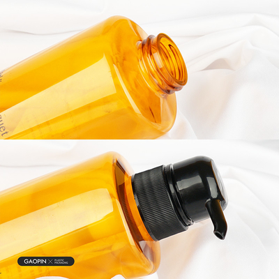 500ml disesuaikan mewah pet plastik Body Wash Lotion wadah botol sampo transparan