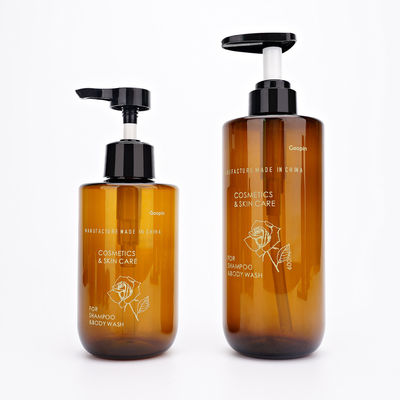 300ml 400ml 500ml 600ml Round Amber Shampoo Conditioner Botol Shampoo Plastik