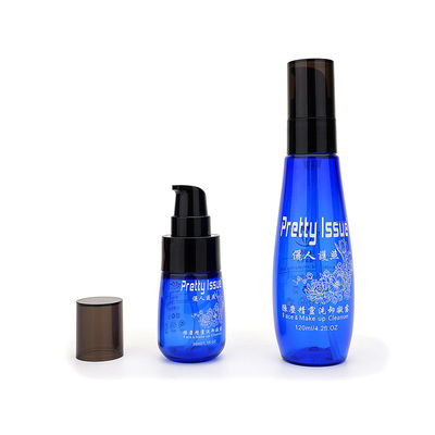 Botol Pompa Perawatan Kulit Plastik Kosong yang Dapat Didaur Ulang 30ml 120ml Warna Biru