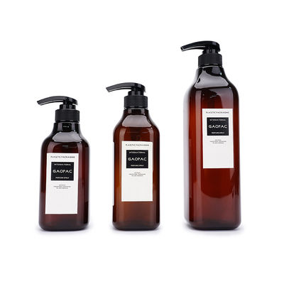 Kemasan Perawatan Kulit Amber Kosong PET 500ml 600ml 1000ml Botol Shampoo Plastik