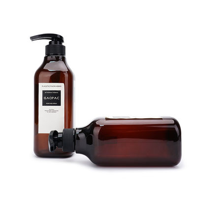Kemasan Perawatan Kulit Amber Kosong PET 500ml 600ml 1000ml Botol Shampoo Plastik