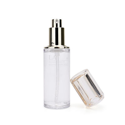 Botol Lotion Plastik PET Kosmetik Transparansi Tinggi Botol Pompa Emas 60ml