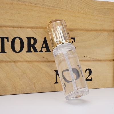 Botol Lotion Plastik PET Kosmetik Transparansi Tinggi Botol Pompa Emas 60ml