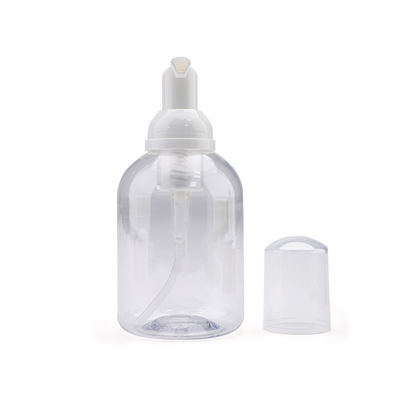 Kosmetik 200ml Botol Pompa Busa Plastik Bulat PET OEM Diterima