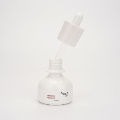 Botol Penetes Bulat Putih 30ml, Kemasan Botol Lotion Daur Ulang Portabel