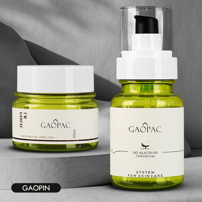40ml 50ml 130ml Botol Lotion Plastik Hijau Set Kemasan Kosmetik Mewah