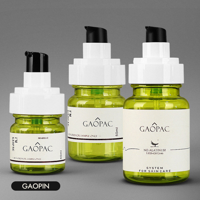 40ml 50ml 130ml Botol Lotion Plastik Hijau Set Kemasan Kosmetik Mewah