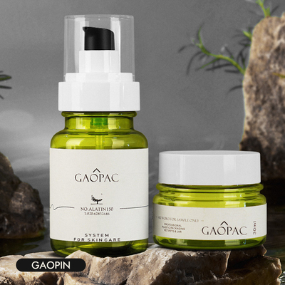 40ml 50ml 130ml Botol Lotion Plastik Hijau Set Kemasan Kosmetik Mewah
