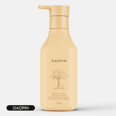350ml Botol Shampoo Plastik Lotion Kemasan Kosmetik Dengan Pompa Emas