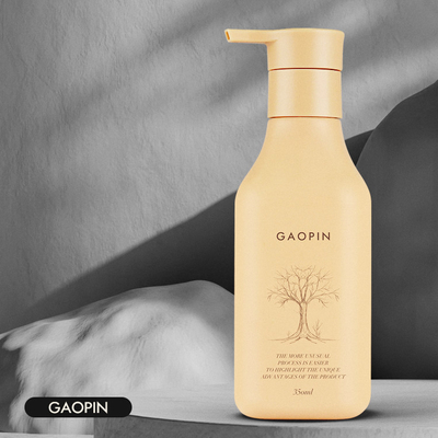 350ml Botol Shampoo Plastik Lotion Kemasan Kosmetik Dengan Pompa Emas